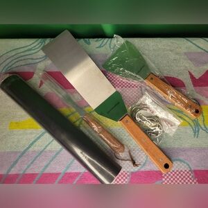 New Grill Tools Stainless Steel Metal Spatula Set Griddle Scraper Flat Utensil